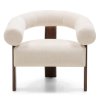 Stylové křeslo KOKEI ALIA krémové s nohami v dekoru ořech