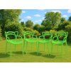 Set 4 stolov iz plastike KATO, zelena