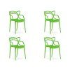 Set 4 stolov iz plastike KATO, zelena