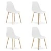 Sada 4 ks bílých židlí OSAKA s opěrkou zad a moderním designem