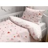 Dětské povlečení do postýlky LOVITA růžové se vzorem srdíček
