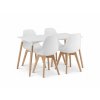 Moderní jídelní set ADRIA 120x80 cm + 4 bílé židle KITO pro stylovou kuchyni