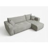 Oboustranná rohová sedačka SORELA světle šedá s dvěma polštáři