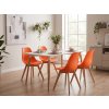 Designová židle KITO oranžová barva a bukové nohy