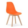 Moderní oranžová židle KITO s bukovými nohami do jídelny
