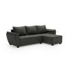 Tmavě šedá rozkládací sedací souprava do L LIVARO 251x140 cm oboustranná