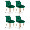 Trendy zelená sametová židle BERA pro stylové bydlení