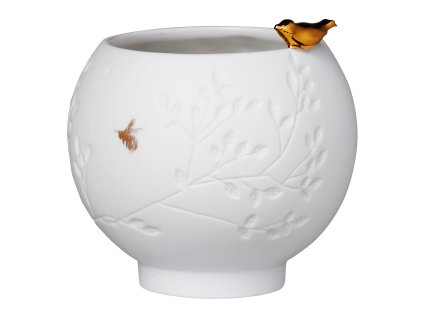 61656 3 bily porcelanovy svicen bird bowl