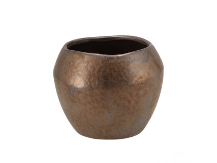 59233 bronzovy keramicky kvetinac amarah 18 cm