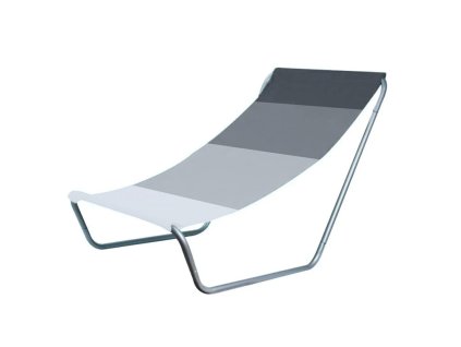 Pohodlné skládací plážové lehátko SAND s šedými pruhy Skládací plážové lehátko SAND v designu šedých pruhů