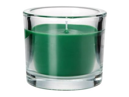 Sviečka v skle MINNESOTA GREEN 9 cm tmavo zelená