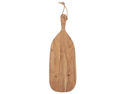 Dřevěné oválné prkénko ACACIA WOOD s koženým provázkem