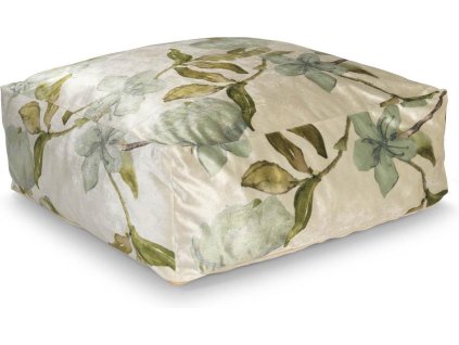 Sedací sametový polštář na zem EMILE 60x60 cm zelený – elegantní a pohodlný doplněk