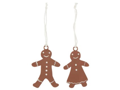 Vánoční ozdoba GINGERBREAD hnědá ve tvaru perníčku