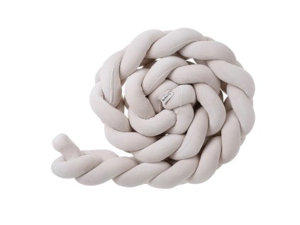 Béžový mantinel BUMPER BEIGE 240 cm z jemného sametu pro bezpečnost dítěte