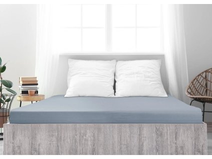 Světle šedé jersey prostěradlo z mako bavlny LUXORA 90 x 200 cm