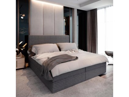 Čalúnená posteľ boxspring ISPIRA 140x200 cm sivá