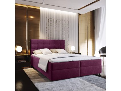 Boxspring postel GLORIEN 160x200 cm s vysokým čelem – prémiový komfort