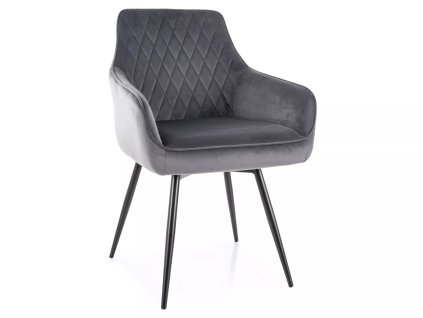 Elegantní jídelní židle MARLO VELVET šedá – luxusní sametový design