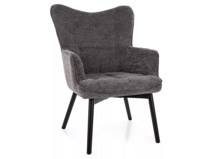 Elegantní tmavě šedé křeslo CARMEN RAVEN – stylový doplněk do interiéru
