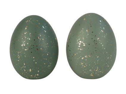 Elegantní zelené keramické vajíčko GOLD FLECKS 14 cm s luxusními zlatými detaily