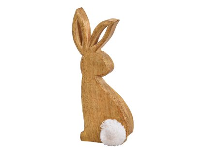 Velikonoční zajíc BUNNY POM z mangového dřeva