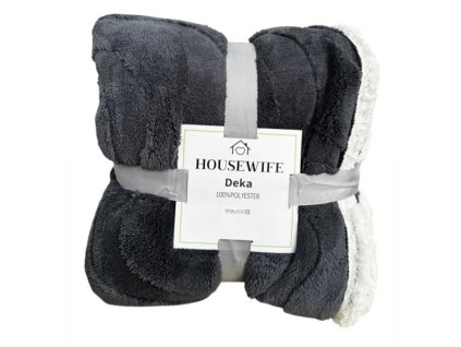 Luxusná baránková deka z mikroplyšu NESTIVE tmavosivá