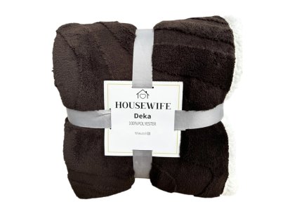 Luxusní beránková deka NESTIVE tmavě hnědá pro chladné večery