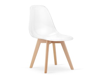 Moderní transparentní židle KITO s bukovými nohami