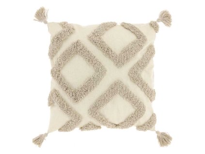 Dekorační polštářek CRUZ 45x45 cm v šedé barvě s třásněmi