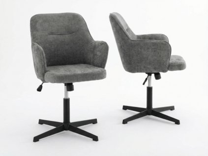 Sada 2 ks šedého kancelářského křesla NERIS s otočnou funkcí a nastavitelnou výškou