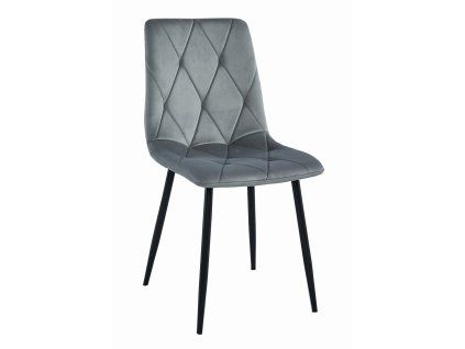 Šedá sametová jídelní židle LIBRA – moderní elegance pro váš interiér