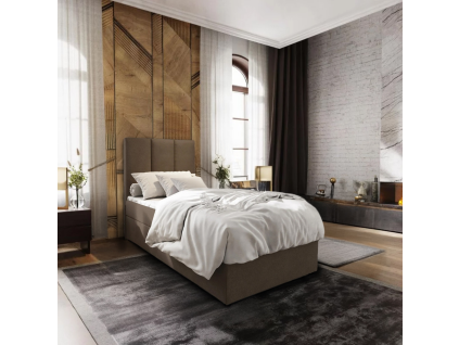 Čalouněná postel boxspring MERALIS 100x200 cm hnědá – moderní elegance