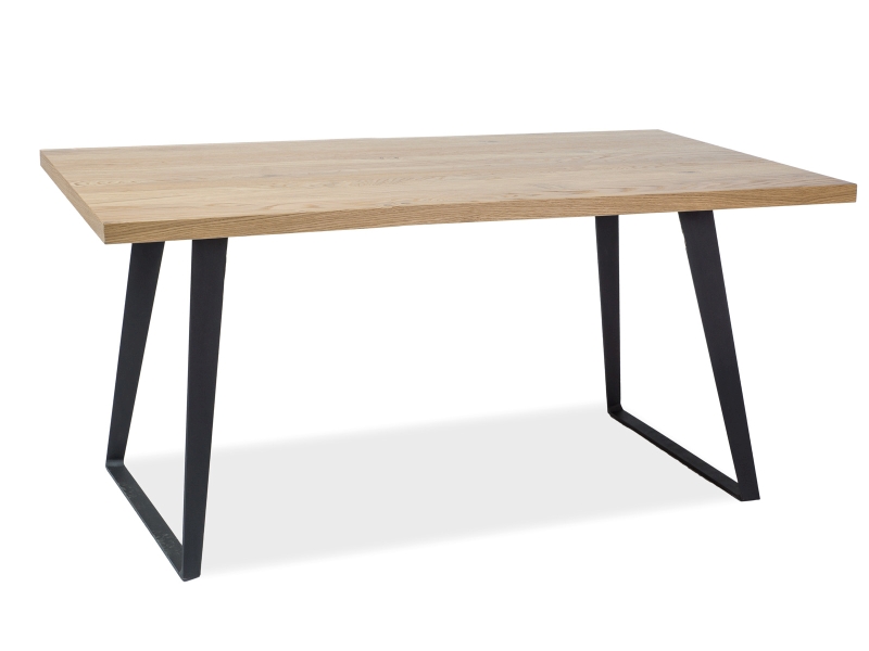 Čierny jedálenský stôl s dubovou doskou FALCON 150x90