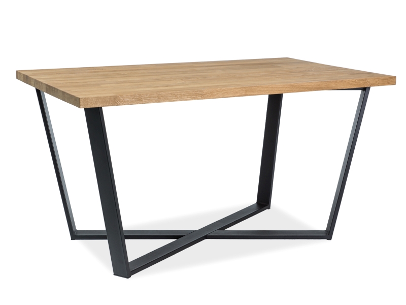 Čierny jedálenský stôl s dubovou doskou MARCELLO 150x90
