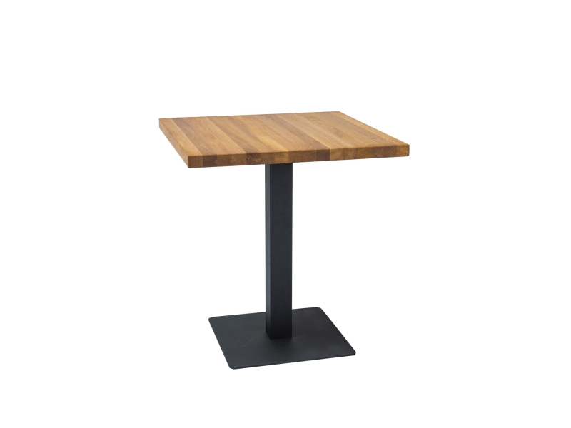 Čierny jedálenský stôl s dubovou doskou PURO 80x80