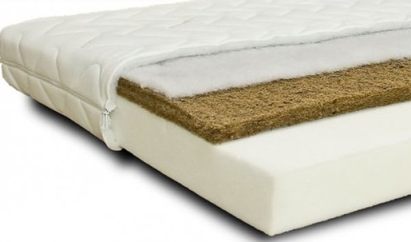 E-shop Matrac do postieľky polokokos 60 x 120 cm