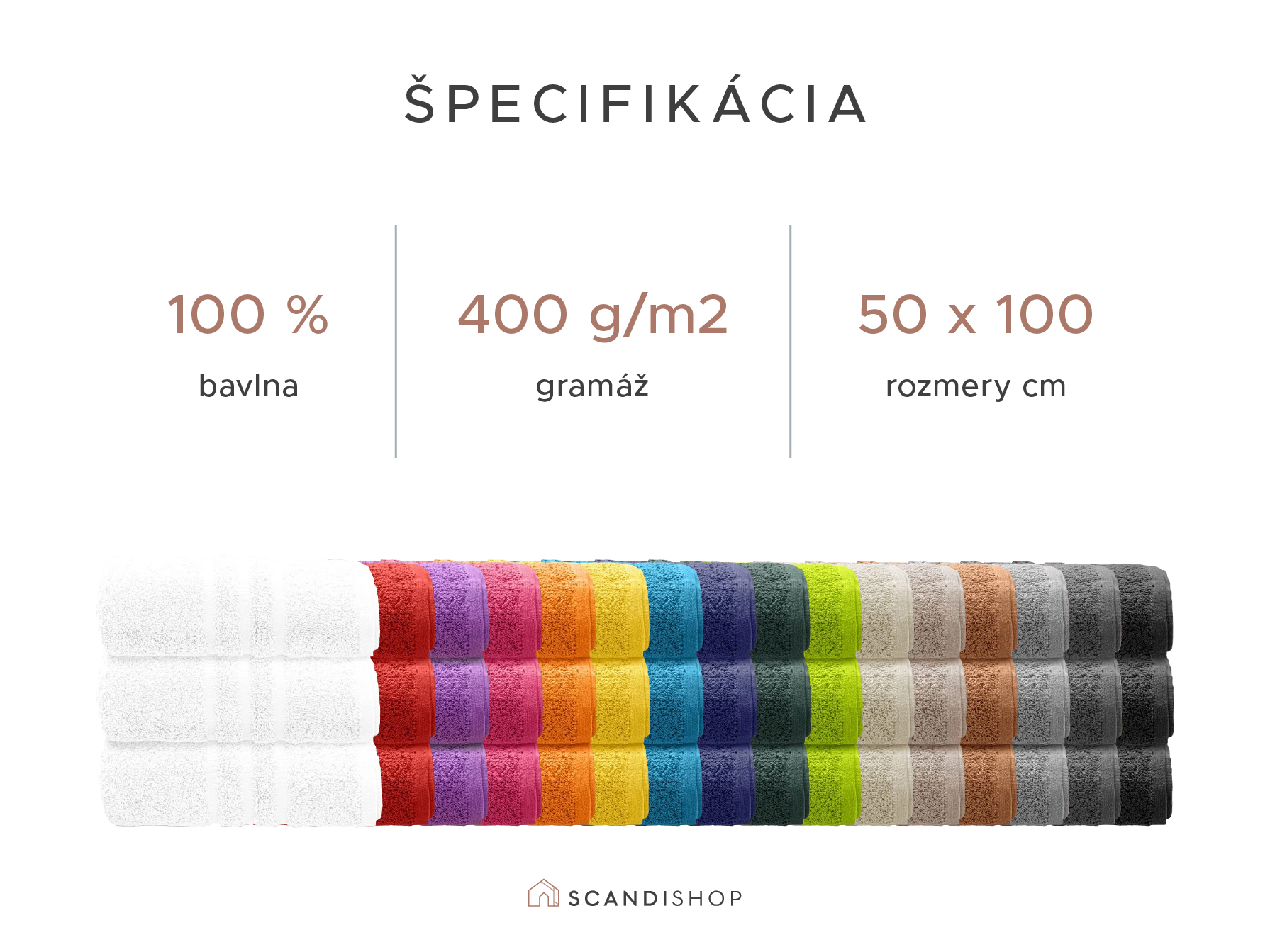 Uterák Classic 50 x 100 cm oranžový, 100% bavlna