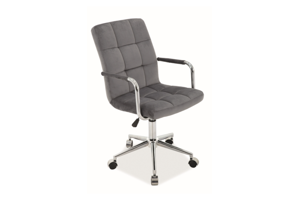 Sivá kancelárska stolička Q-022 VELVET