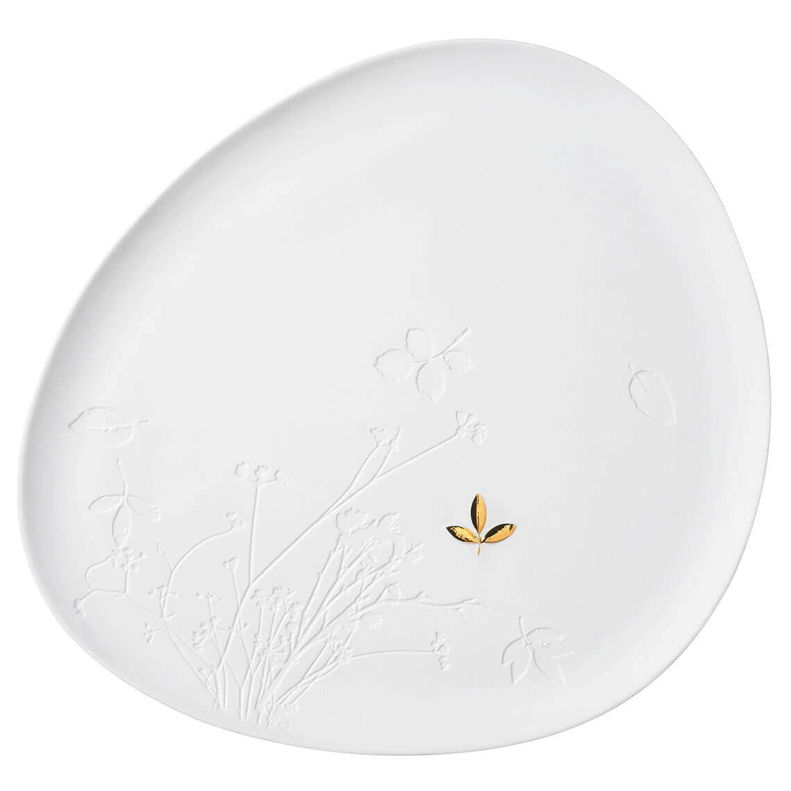 E-shop Räder Biely porcelánový tanier GOLD LEAF, veľký