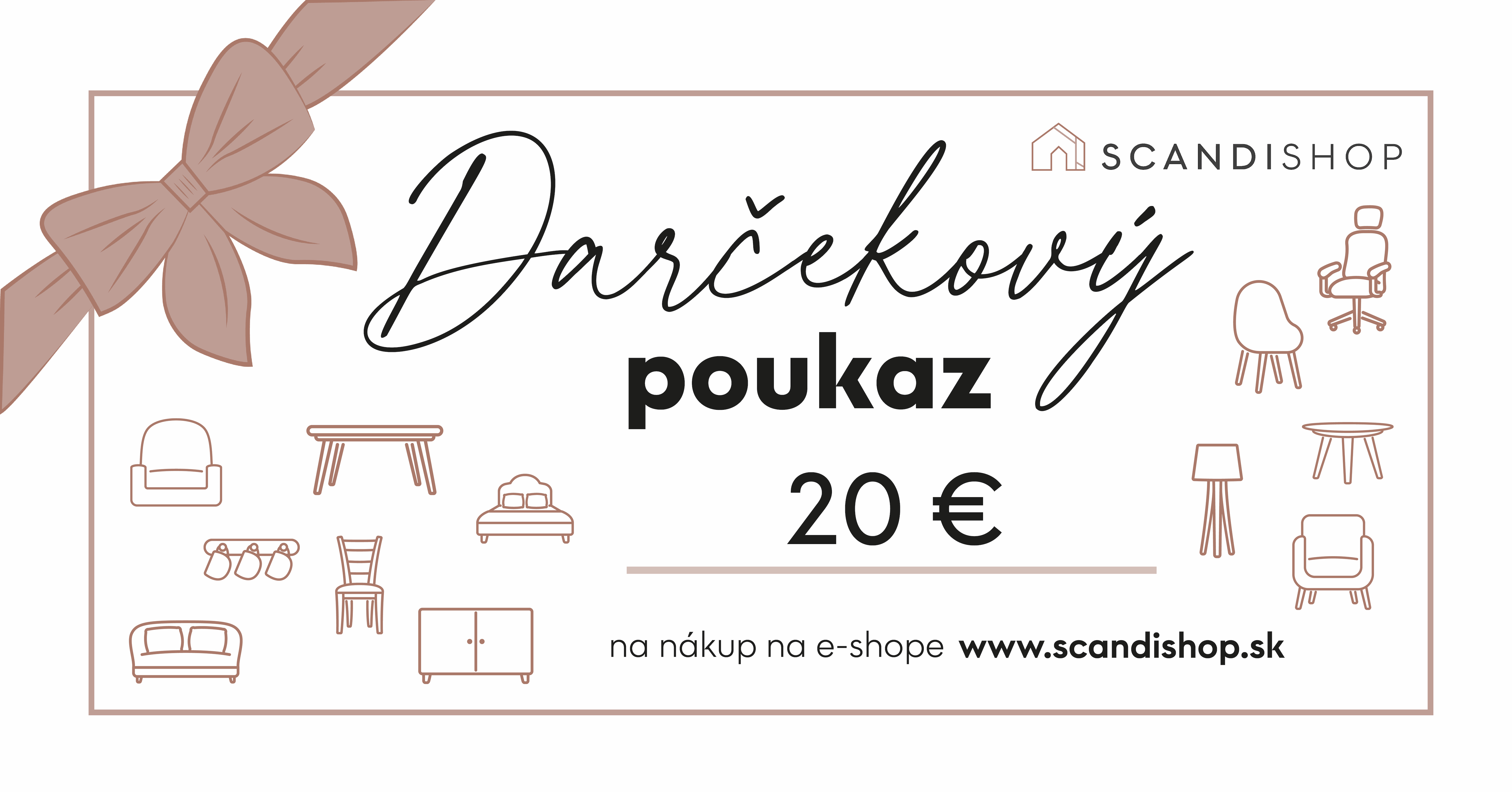 E-shop Darčekový poukaz na 20 € Forma poukazu: Elektronický