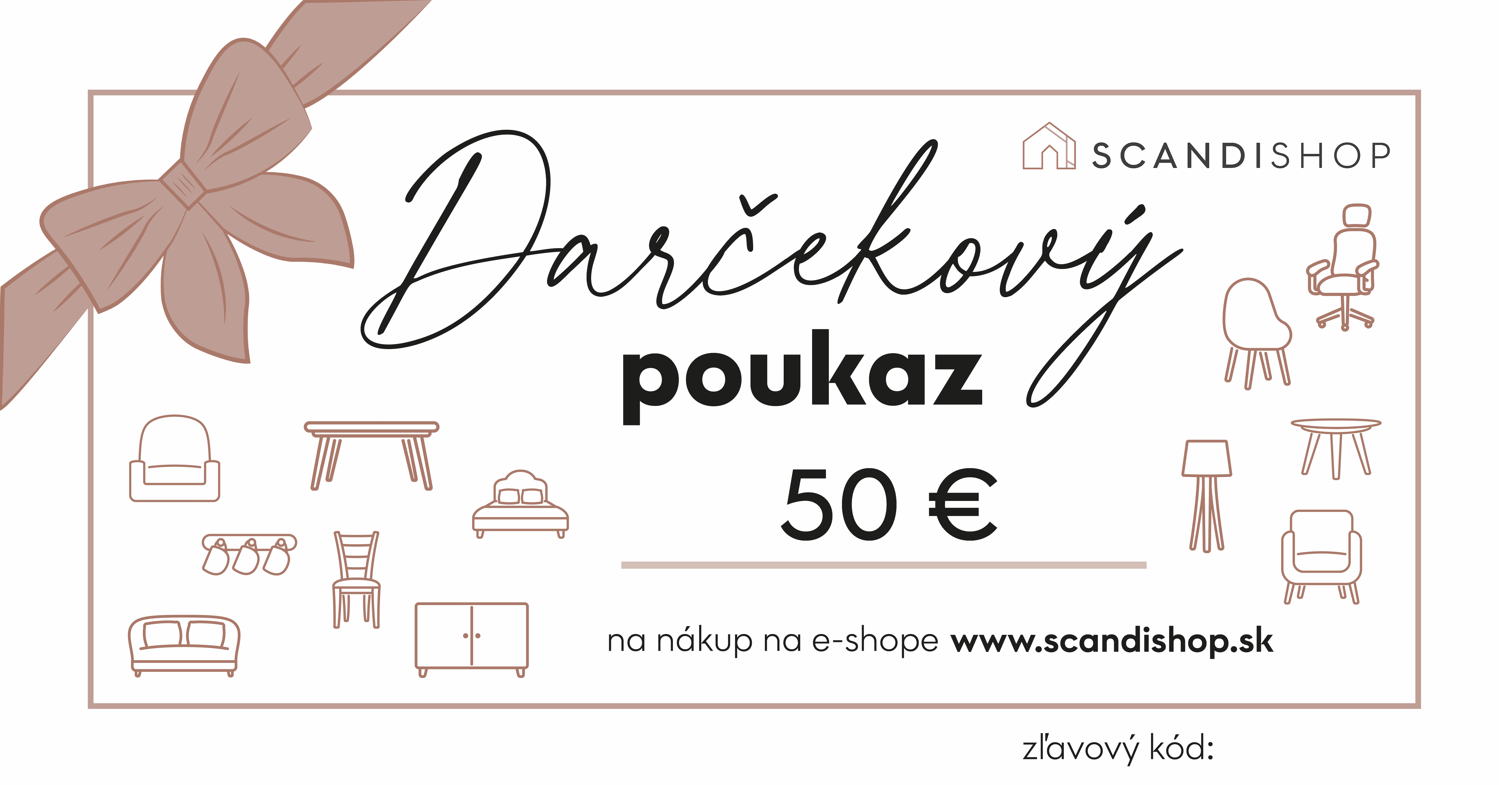 E-shop Darčekový poukaz na 50 € Forma poukazu: Elektronický