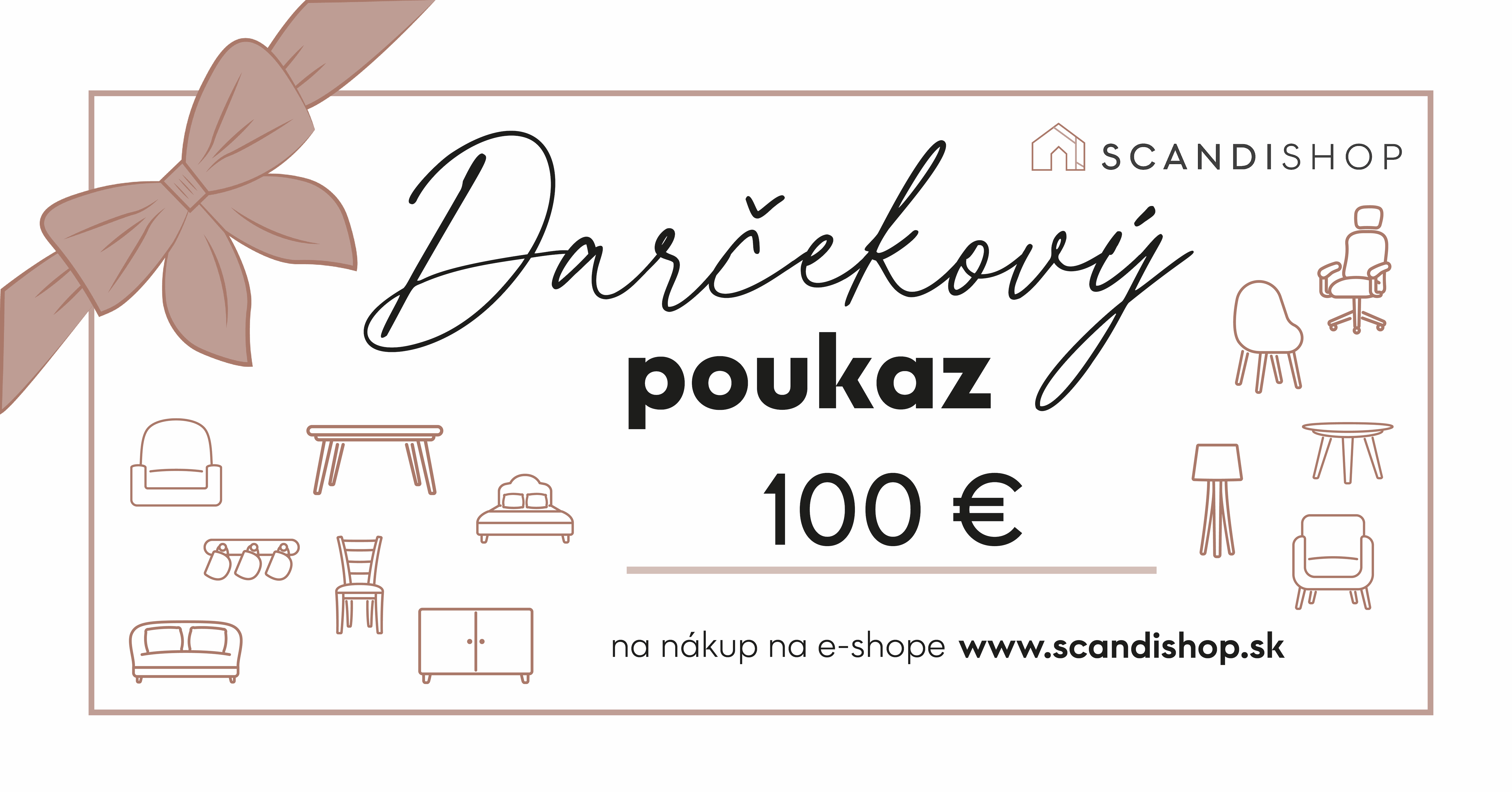 E-shop Darčekový poukaz na 100 € Forma poukazu: Elektronický