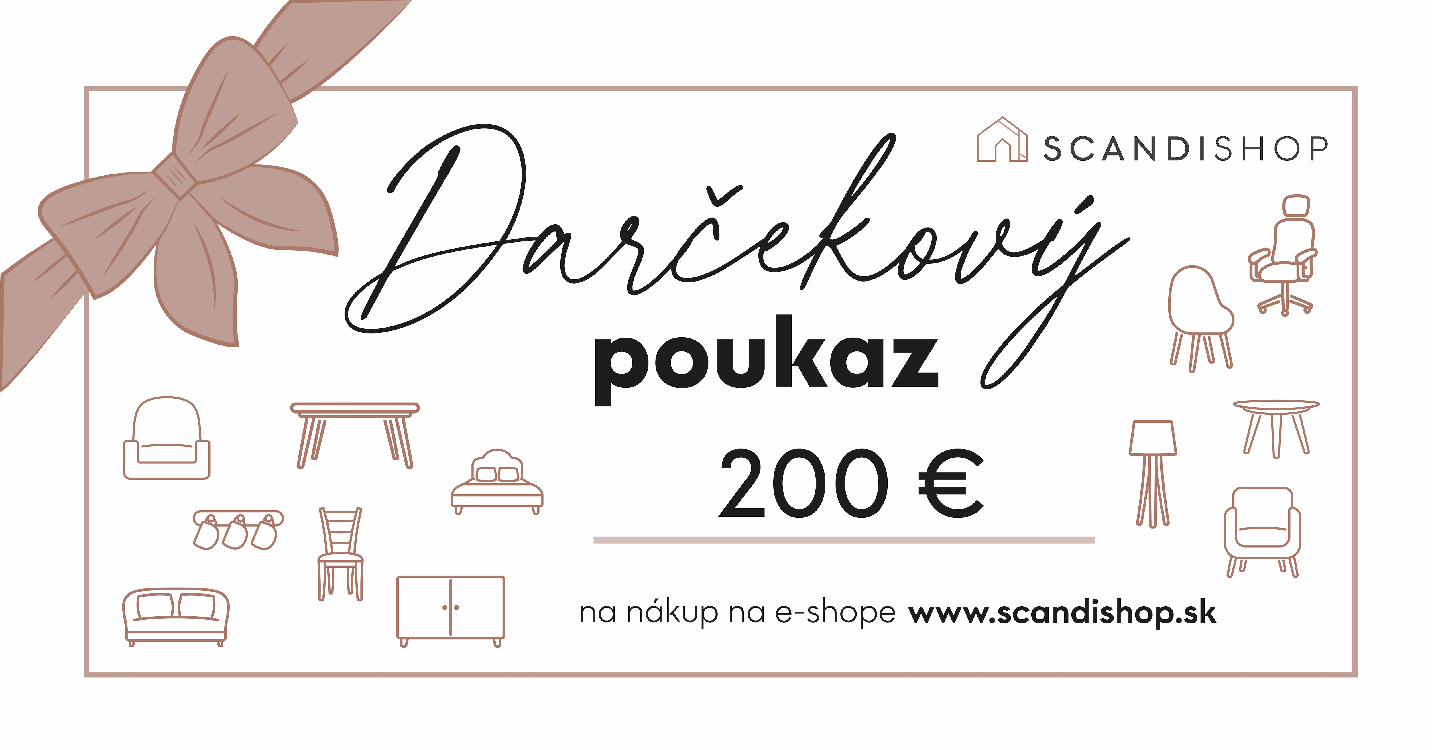 E-shop Darčekový poukaz na 200 € Forma poukazu: Elektronický