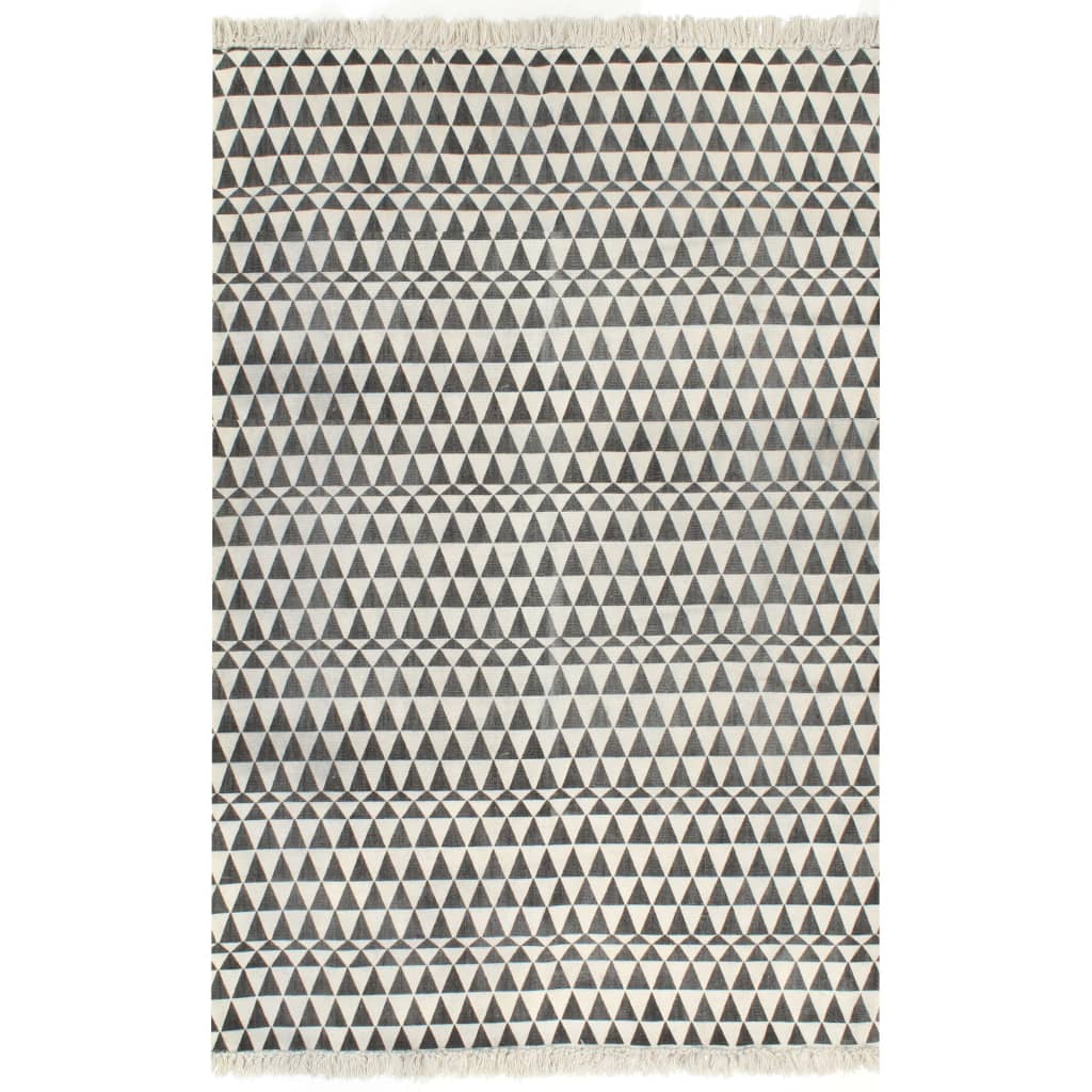 Čiernobiely bavlnený koberec so vzorem PROVE 120 x 180 cm