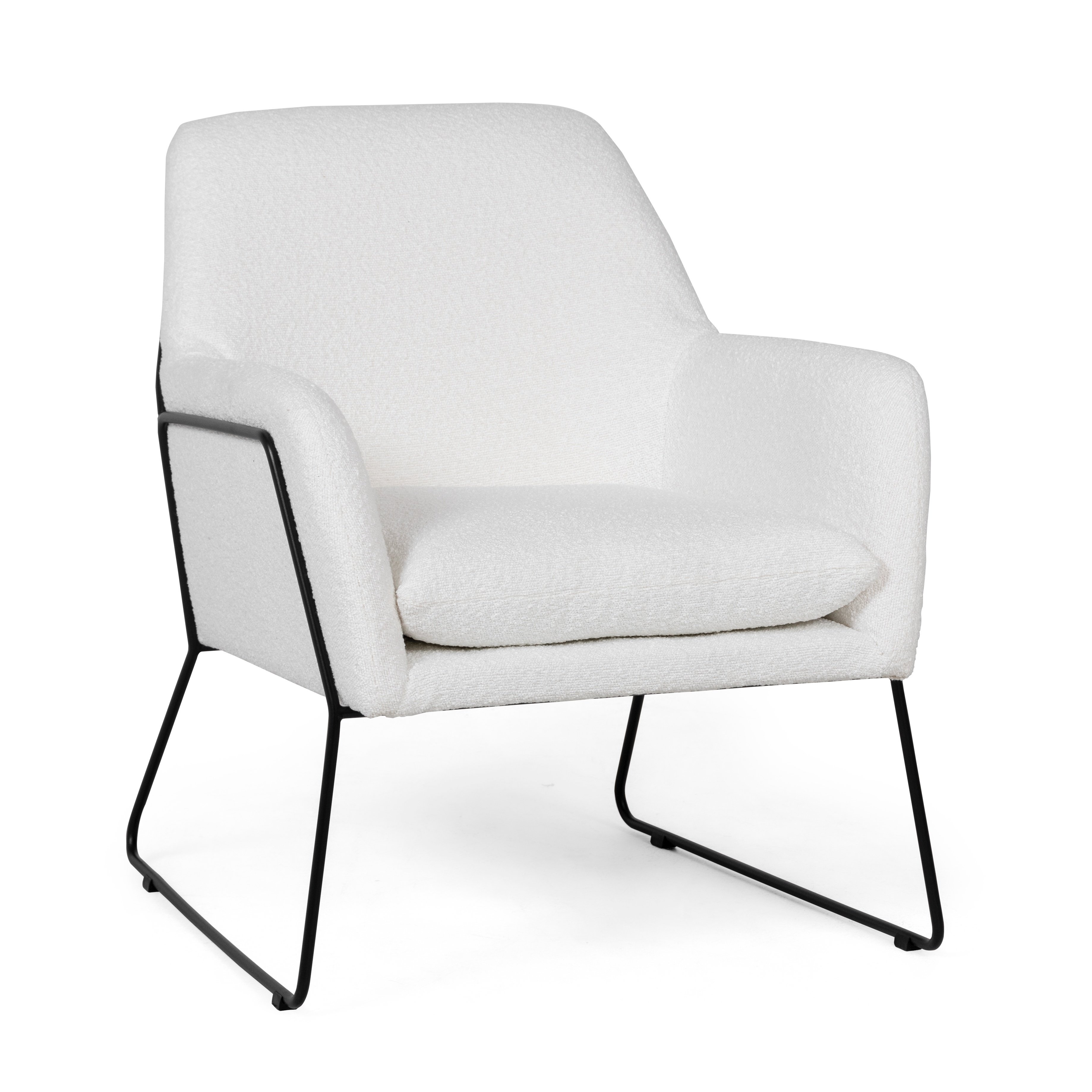 E-shop Biele designové kreslo MILAN