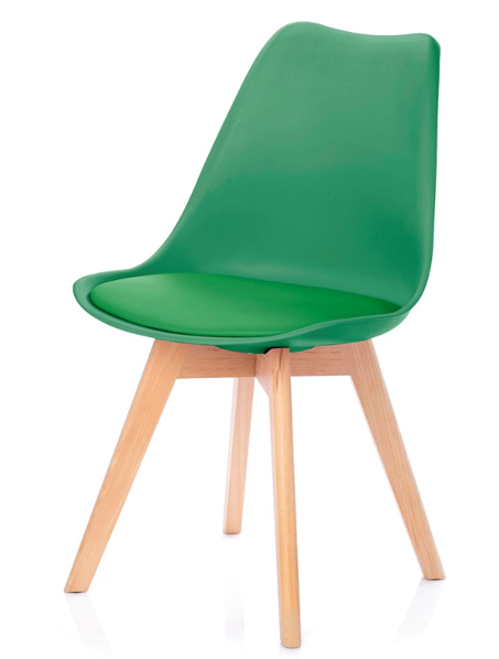 Zelená stolička BALI MARK s bukovými nohami