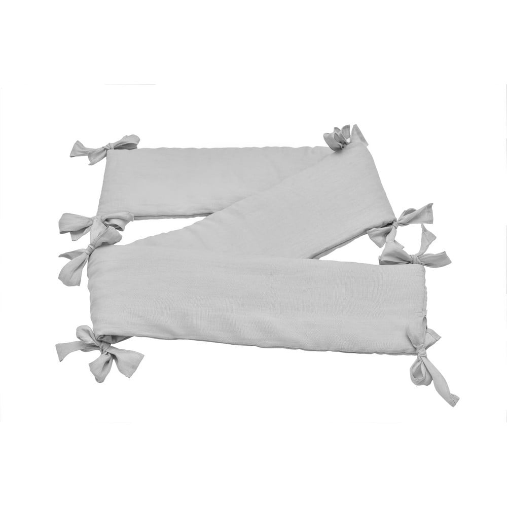E-shop Bellamy Sivý ľanový mantinel do postieľky STONE GRAY