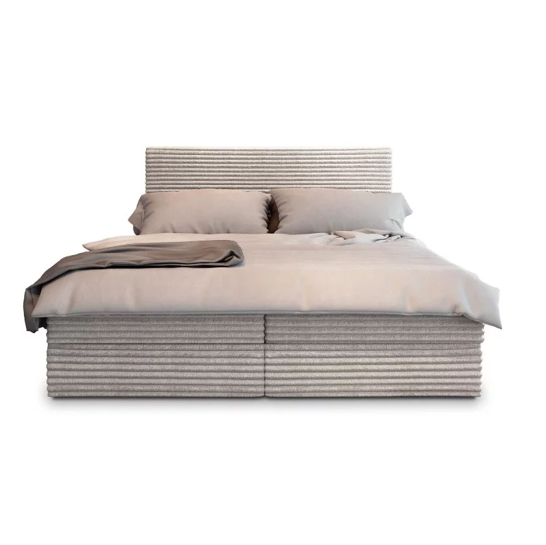 Čalúnená posteľ boxspring ISPIRA 140x200 cm krémová Matrac: Bonell pružinová matrac