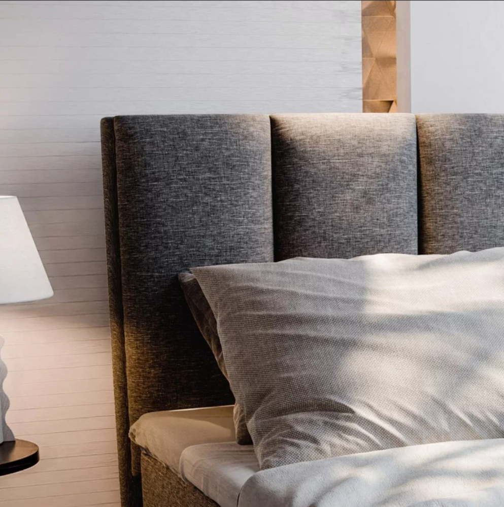 Čalúnená posteľ boxspring MERALIS 90x200 cm sivá Matrac: Bonell pružinová matrac